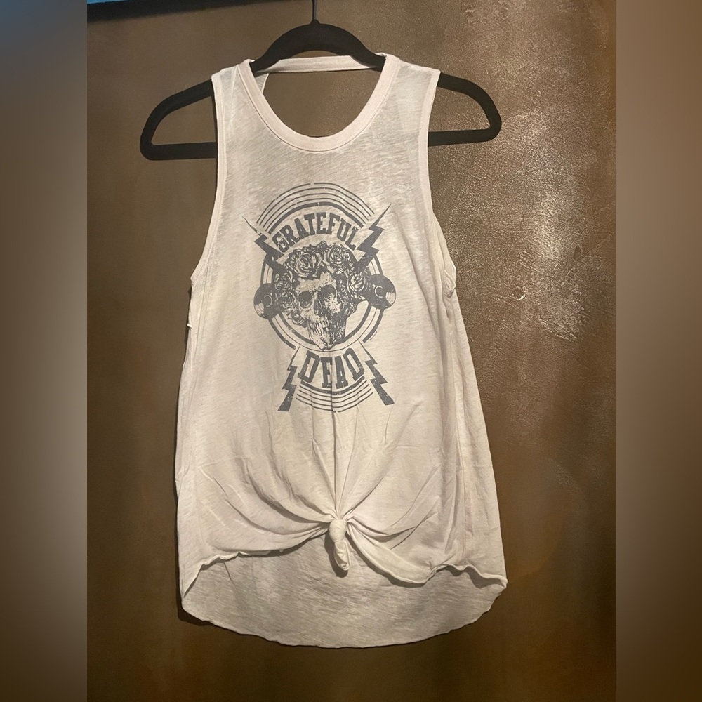 Chaser White Grateful Dead Graphic Tank Top